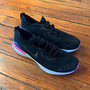 Nike Epic React Flyknit 2 - Black and Pink - Size 12.5  |  Never Worn